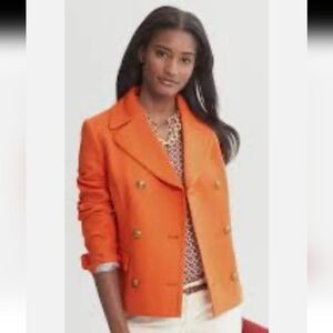 New!Banana Republic Bright Orange Double-Breasted Peacoat Y2K Vintage Cottage
